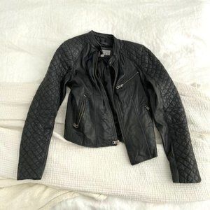 Andrew Marc Vintage Moto Leather Crop Leather Jacket Size S